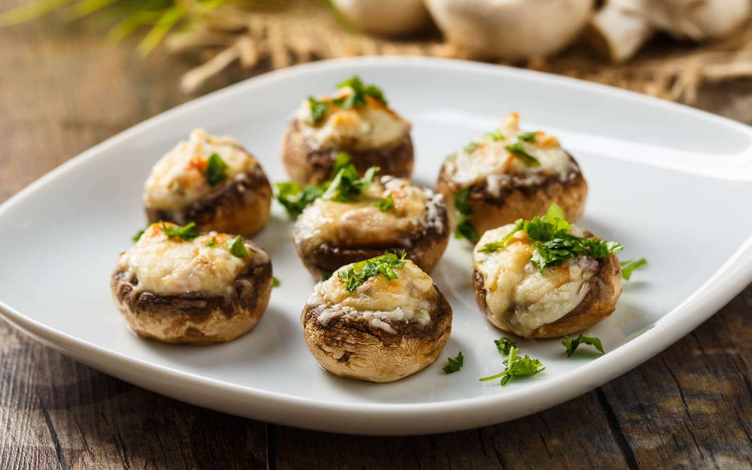 Healthy Holiday Appetizers - Stuffed Portobello Mushrooms